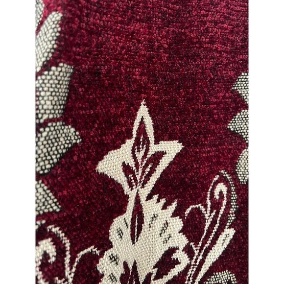 Retro Floral Tapestry Jacket M Red Retro Classic Artsy Beaded Festive Boho 80s - Picture 13 of 15